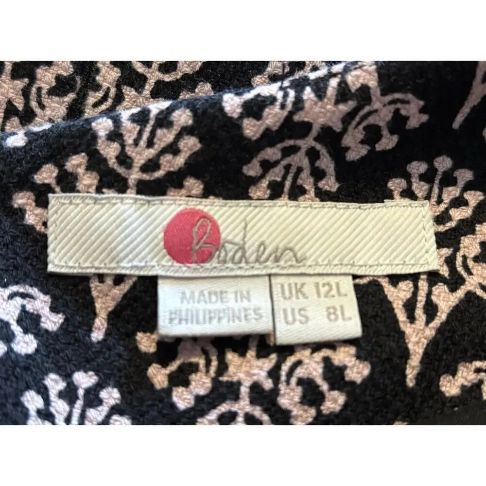 BODEN Talia Textured Dress 8 Long Career Office Classic Empire Waist Black - Picture 7 of 8